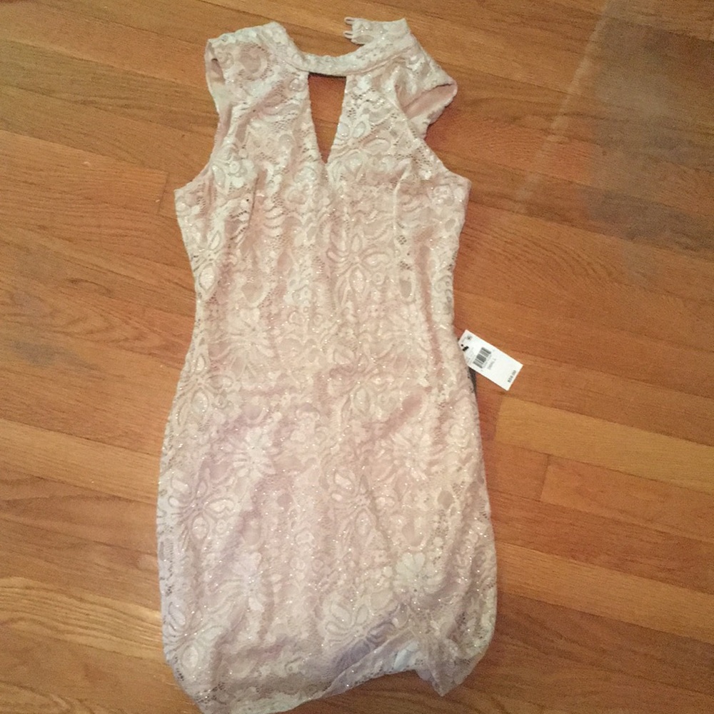 Tan Lace Dress